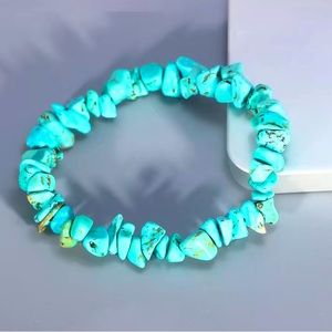 Turquoise, gemstones hand beaded chakra bracelet